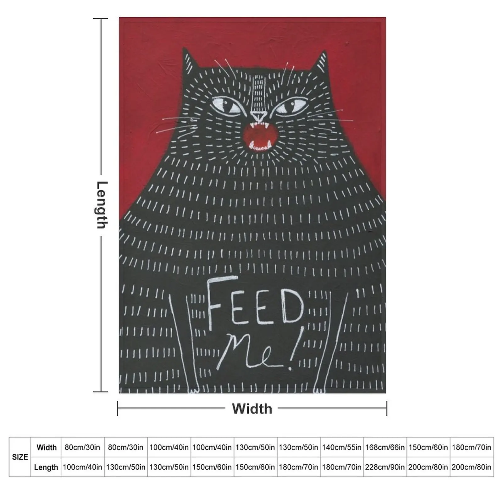 Feed Me Cat Throw Blanket For Sofa Thin Flannel funny gift Travel sofa bed Blankets