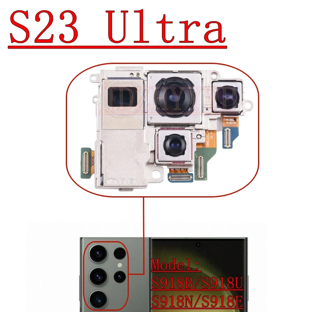 Front Rear Camera For Samsung S23 Ultra S23+ Frontal Selfie View Wide Back Facing Main Camera Module Flex Cable Spare Parts