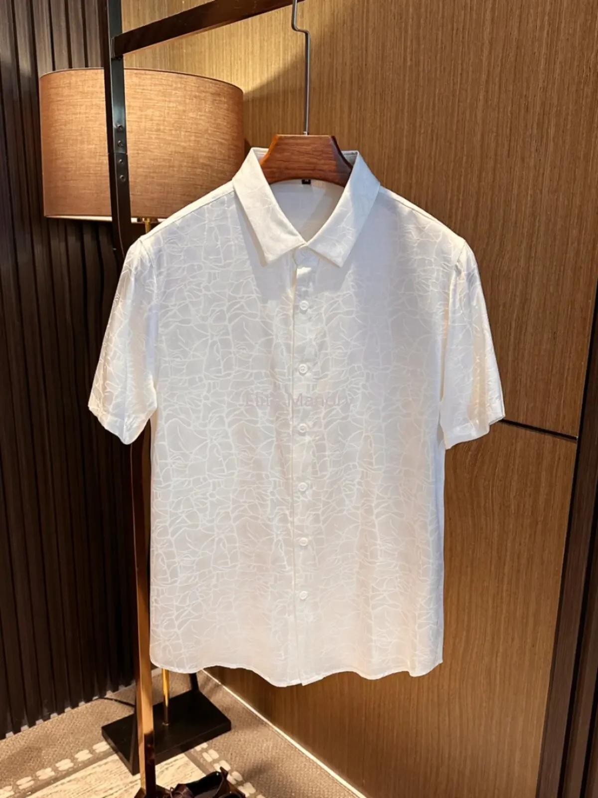 Fiber Queen high-end mulberry silk! Summer new solid color versatile light luxury silk short-sleeved shirt