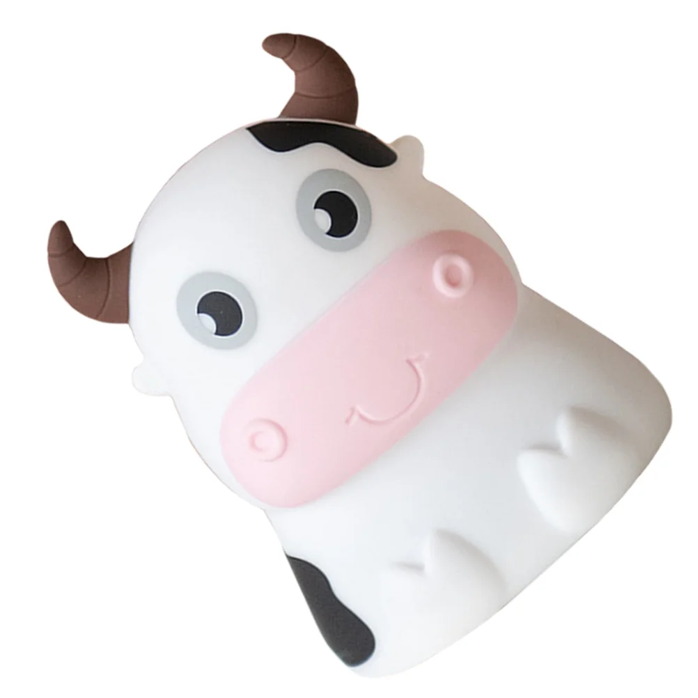 

Cow Night Light Lamp for Bedroom Desktop Decor Cartoon Portable Silica Gel Child Toddler Bedside