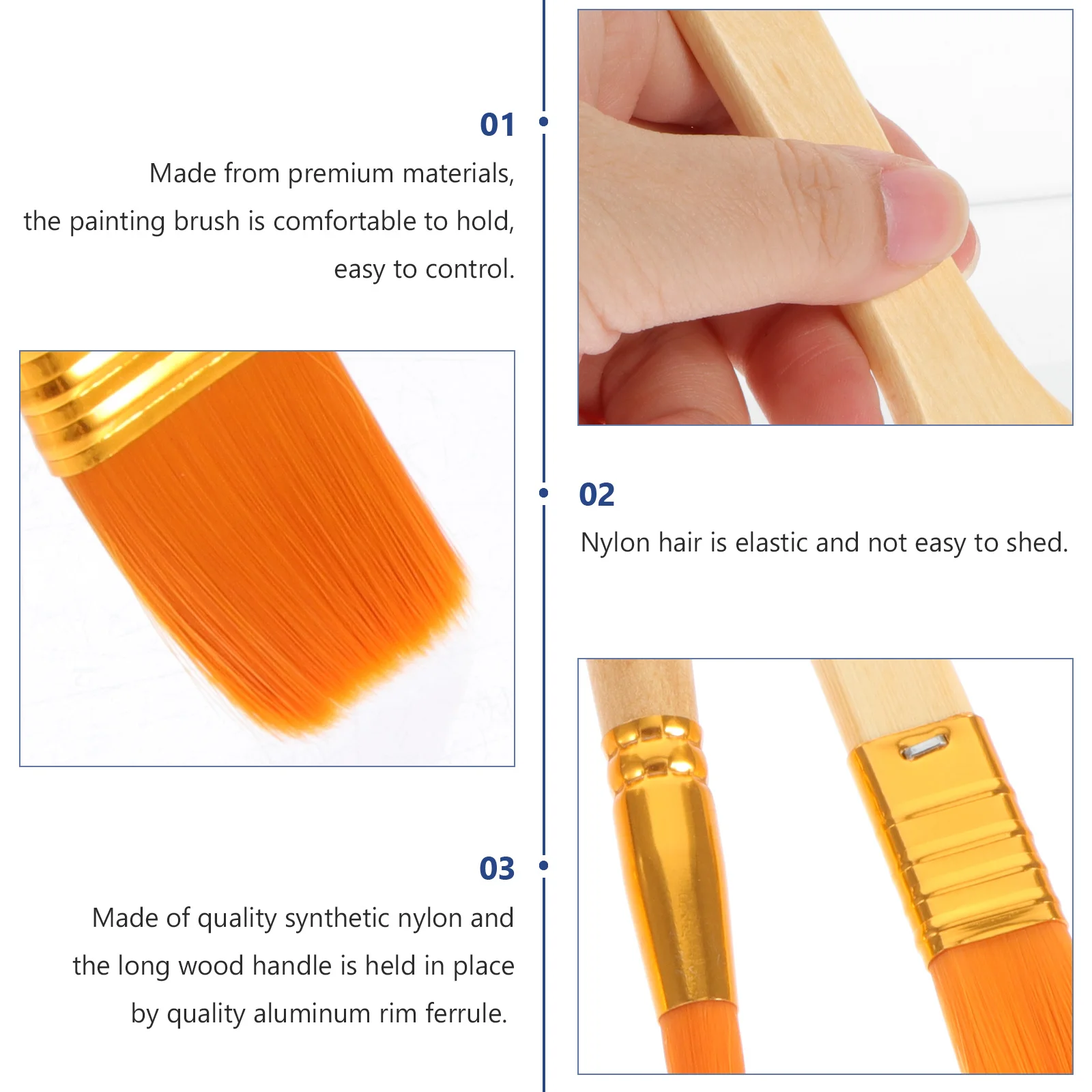 

6 Pcs Washable Oil Brush Set Brushes for Painting Water Child Watercolor Drawing