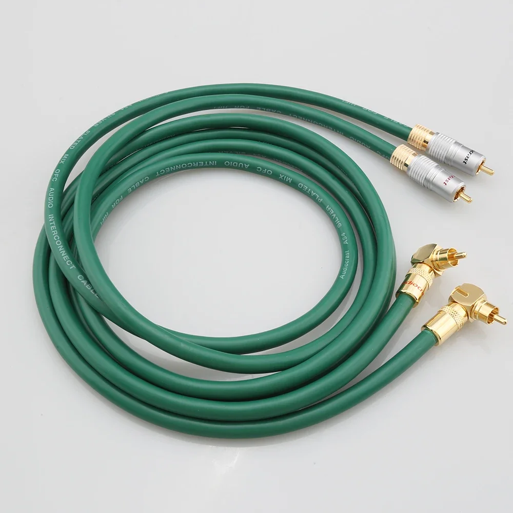 A54 Посеребренный 6N OFC HIFI RCA аудиокабель «папа-папа», позолоченные вилки, прямоугольный удлинитель RCA