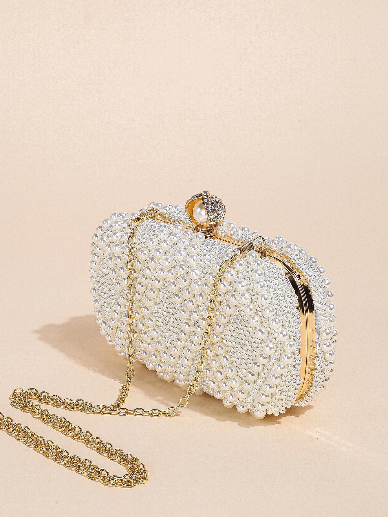 

Элегантная мини-вечерняя сумка с декором из искусственного жемчуга, классический кошелек с блестками и стразами для вечеринки, свадьбы, выпускного вечера