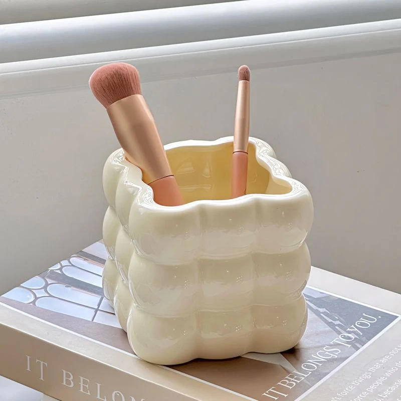 Makeup Brush Storage Tube Cotton Candy Bedroom Brush Storage Box Eyebrow Pencil bucket Desktop Dressing Table Decoration