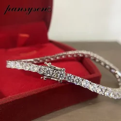 PANSYSEN-pulsera de tenis de moissanita, 100% Plata de Ley 925, 3MM, VVS1, joyería para fiesta de boda, diamante, prueba de paso, envío directo