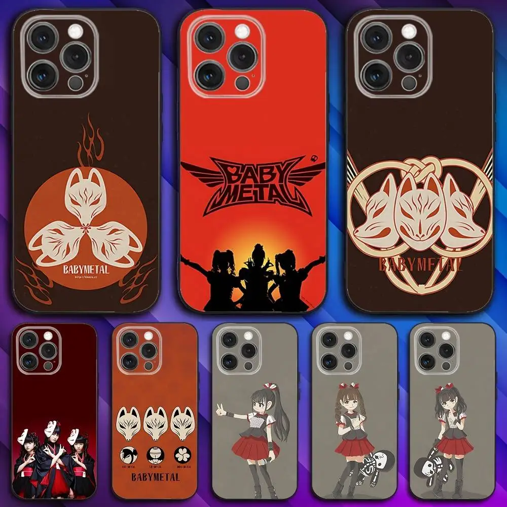 

Rock Band B-Babymetal Phone Case For iPhone 16,15,14,13,12,11,Pro,Max,Plus,X,XS,SE4,E,Mini,Soft Black Case