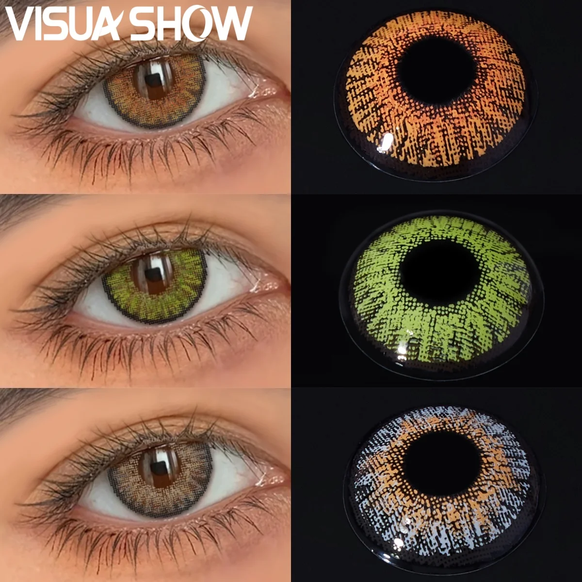 VISUASHOW 3-Ton Natürlicher Look Farbige Kontaktlinsen 2 Stück 6 Monate Einweg-Farbkontaktlinsen für Mode-Make-up – Detail 1