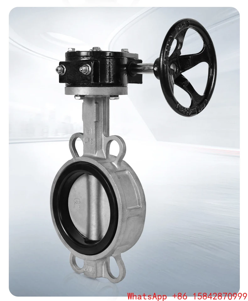 Válvula de mariposa con abrazadera de turbina D371X-16P, grifo de acero inoxidable, agua, fuego, HVAC