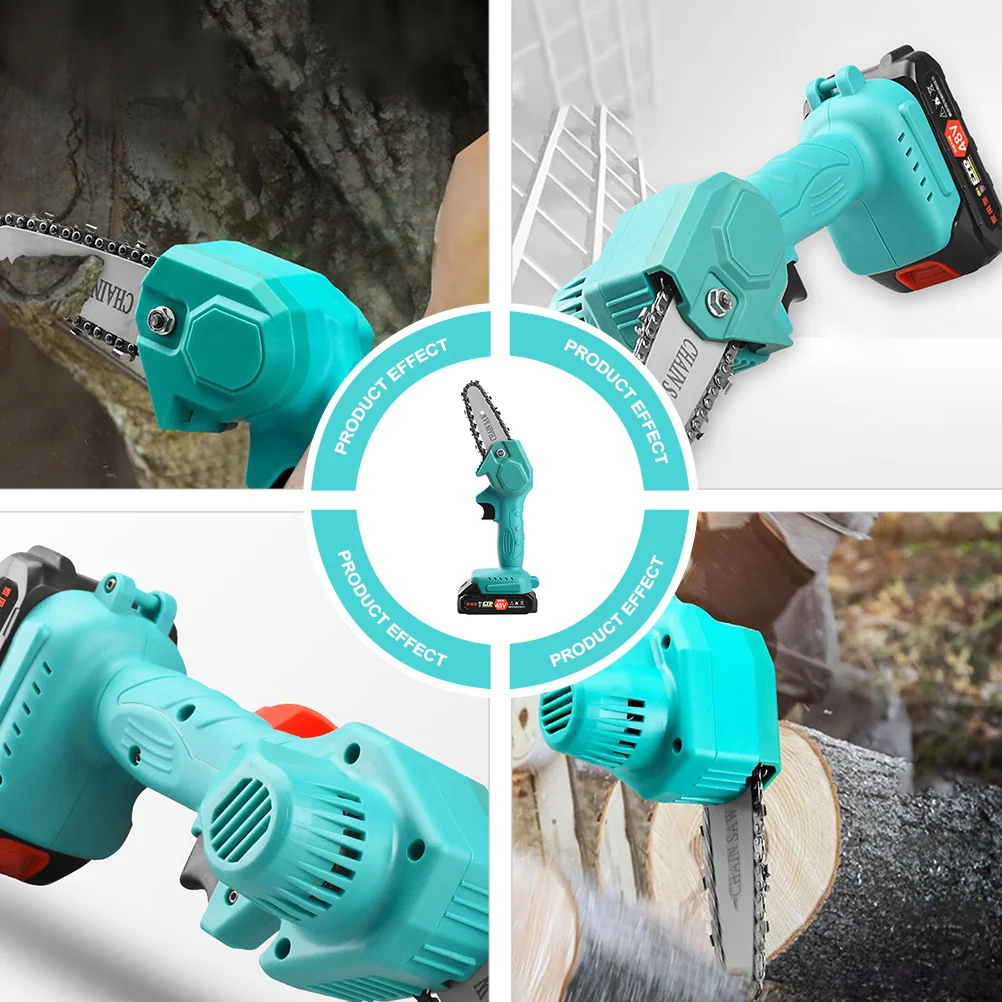 Mini Elektryczna Piła Łańcuchowa 48V Wtyczka EU Bezprzewodowa Jednoręczna Piła Ogrodowa Do Obróbki Drewna I Robót Leśnych Narzędzie Elektryczne Bezprzewodowa Piła Łańcuchowa