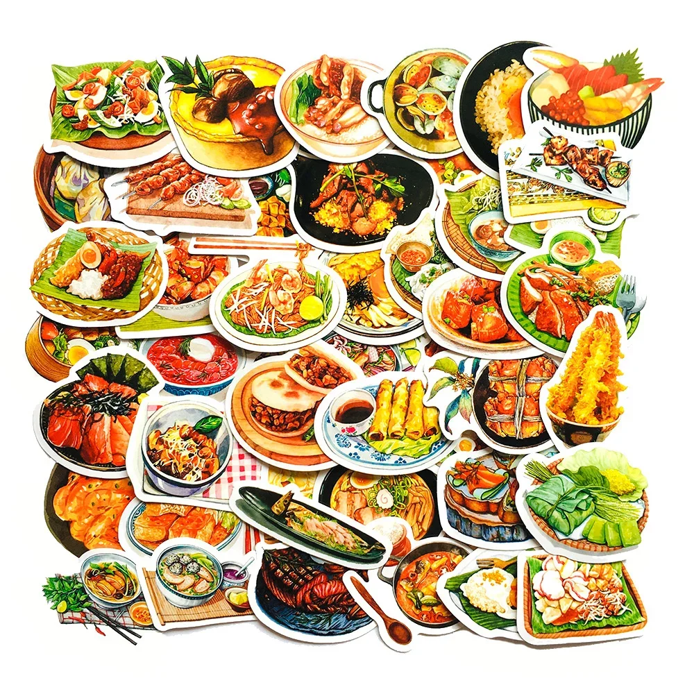 10/30/50PCS Cute Cartoon Food Graffiti Stickers For Toys Luggage iPad Refrigerator Journal Phone Cases Fridge Stickers Wholesale