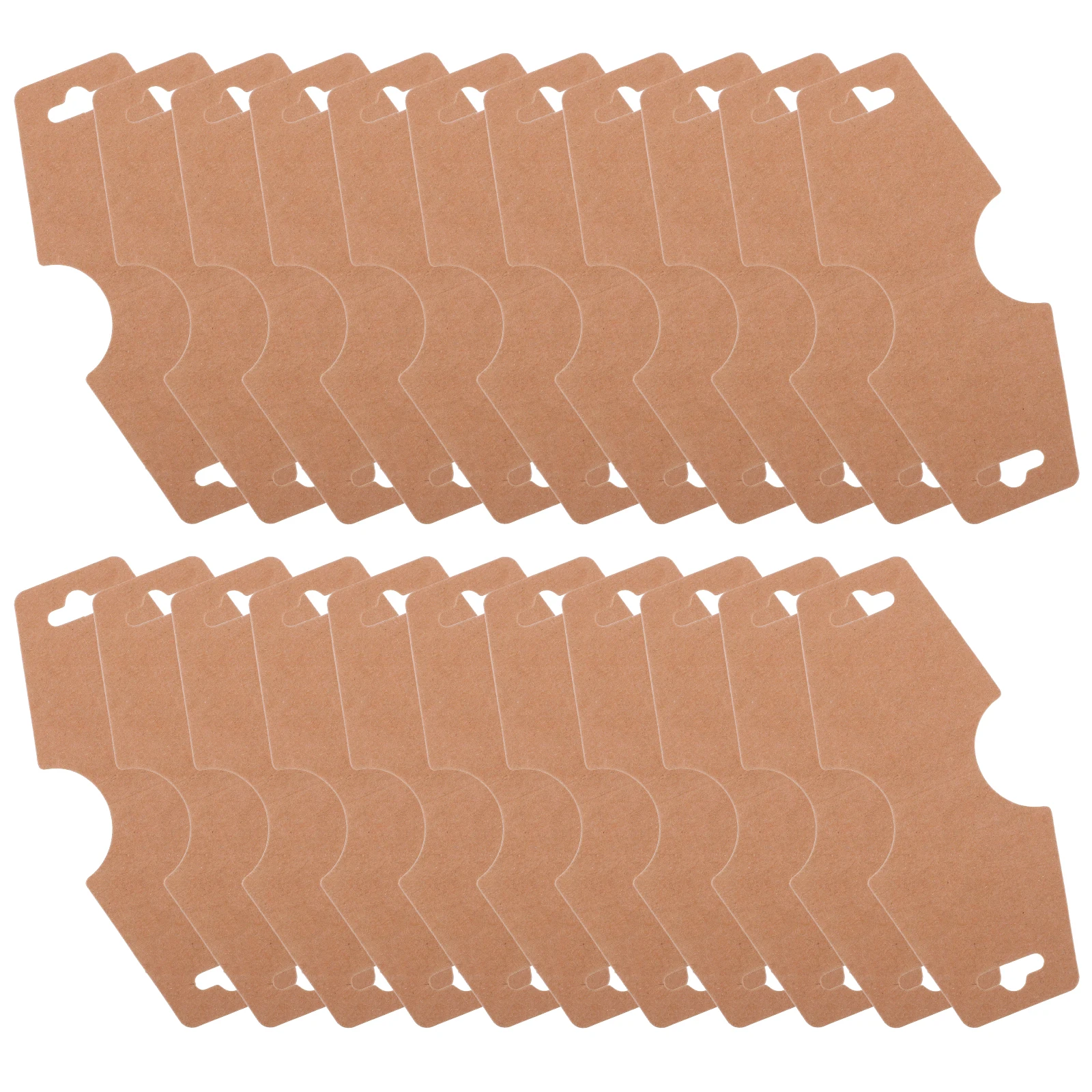 

150pcs Foldable Jewelry Display Cards Natural Cardstock Necklace Earring Packaging Blank Holders Bracelet Tags