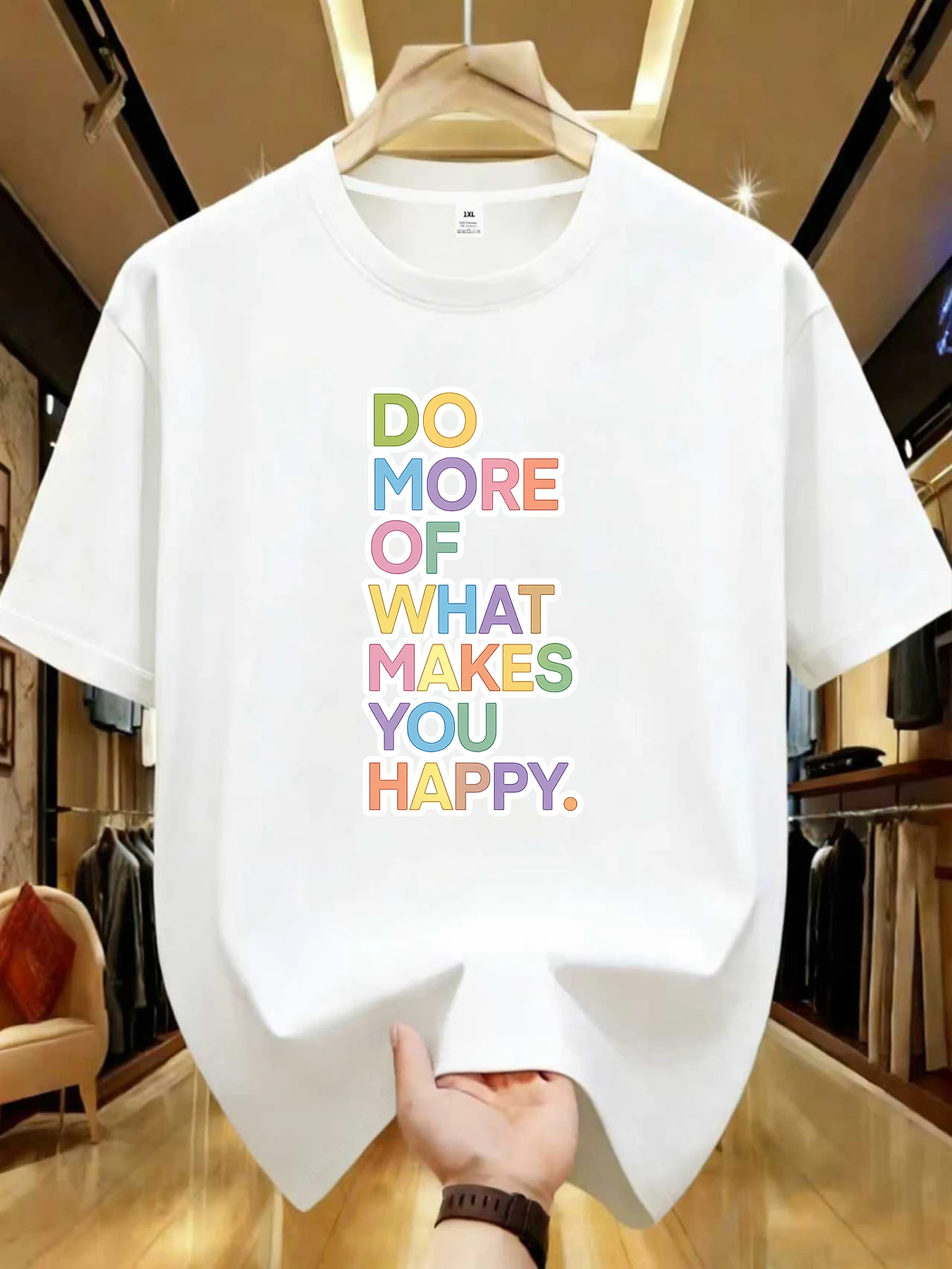 

【WZM104190】Creative letter printed plus size women's round neck summer casual short sleeved street fashion versatile T-shirt