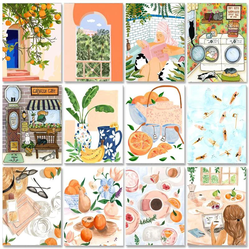 

GATYZTORY Acrylic Painting By Numbers Abstract Handiwork Coloring By Numbers Adults Crafts Diy Gift For Home Decors Paint Kit