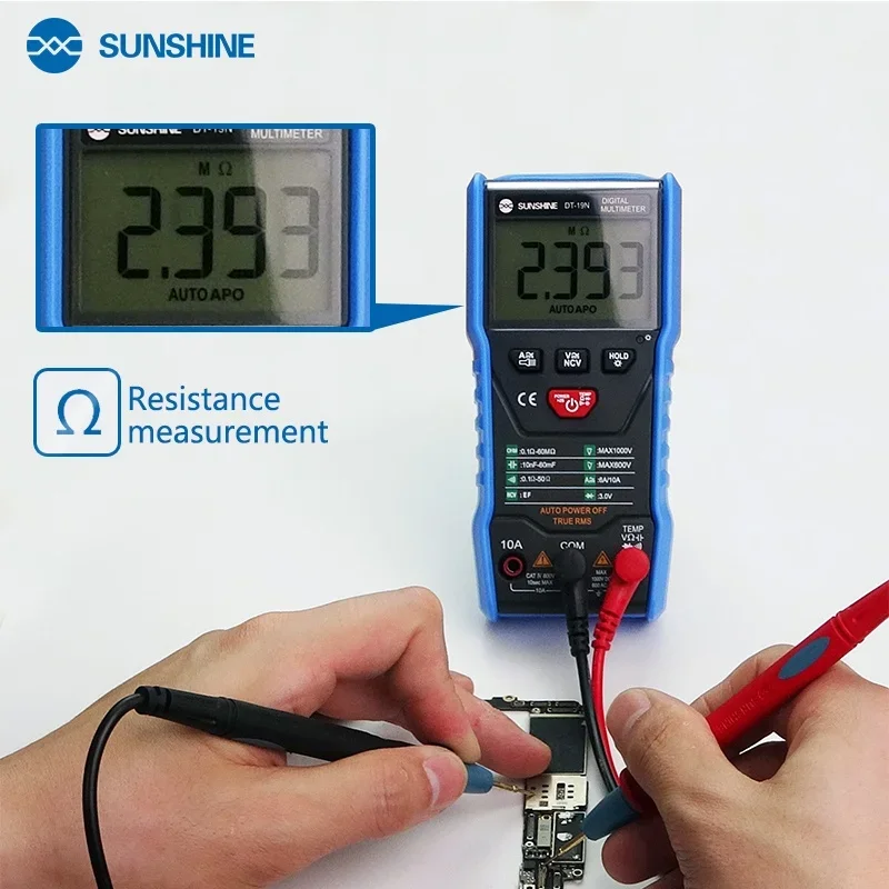 SUNSHINE DT-19N Mini Smart Digital Multimeter High Precision for Mobile Phone AC DC Ammeter Voltmeter Tool Multimeters