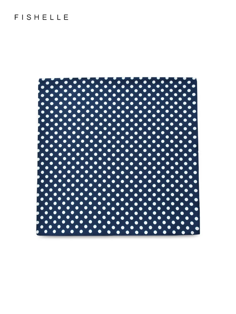 Dark blue dots pure silk twill scarf headscarf lady scarves foulard small hijab women wrap spring autumn neck scarfs