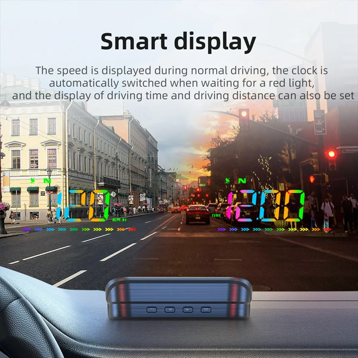 【Home-Accessories】Car HUD GPS Head Up Display Windshield Projector MPH Speedometer Projector Compass Overspeed Alarm System