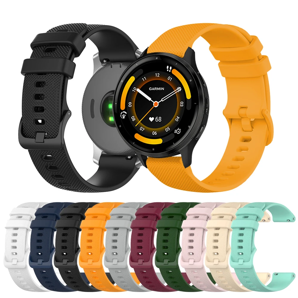 20mm 22mm Silicone Strap for Garmin Venu 3 2 Plus Sq/Forerunner 265 255 245 645 Misic Watch Band Vivoactive 5 4 Bracelet Correa