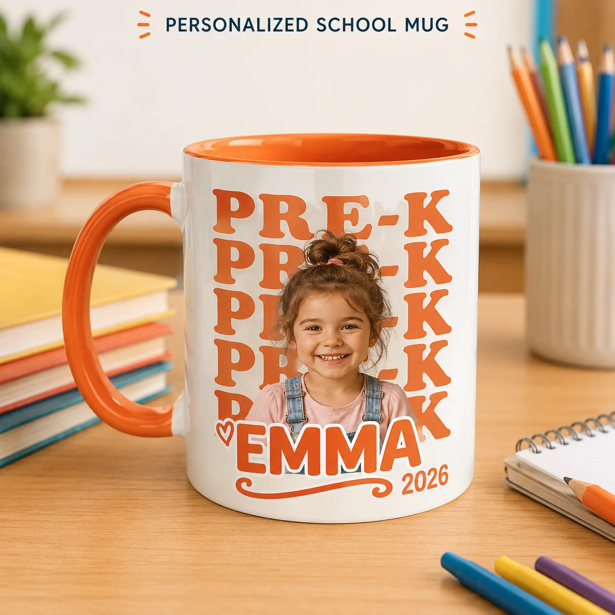 Custom Mug School Grade Kids Photos Cup Personalized Kindergarten First Grade Accent Water Cup Back to School Kids Teacher Gift