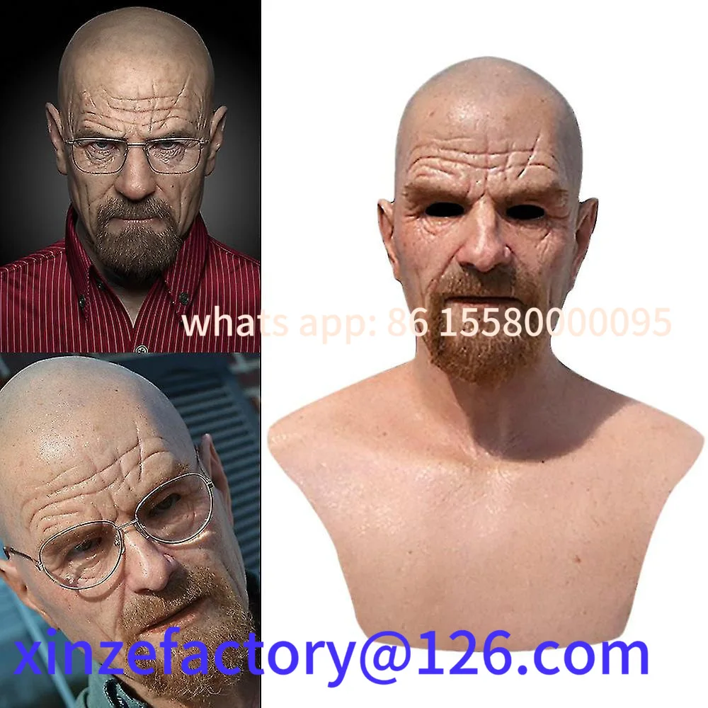 

Be suitable for Breaking Bad Heisenberg old white avatar 3d live headgear props customizable