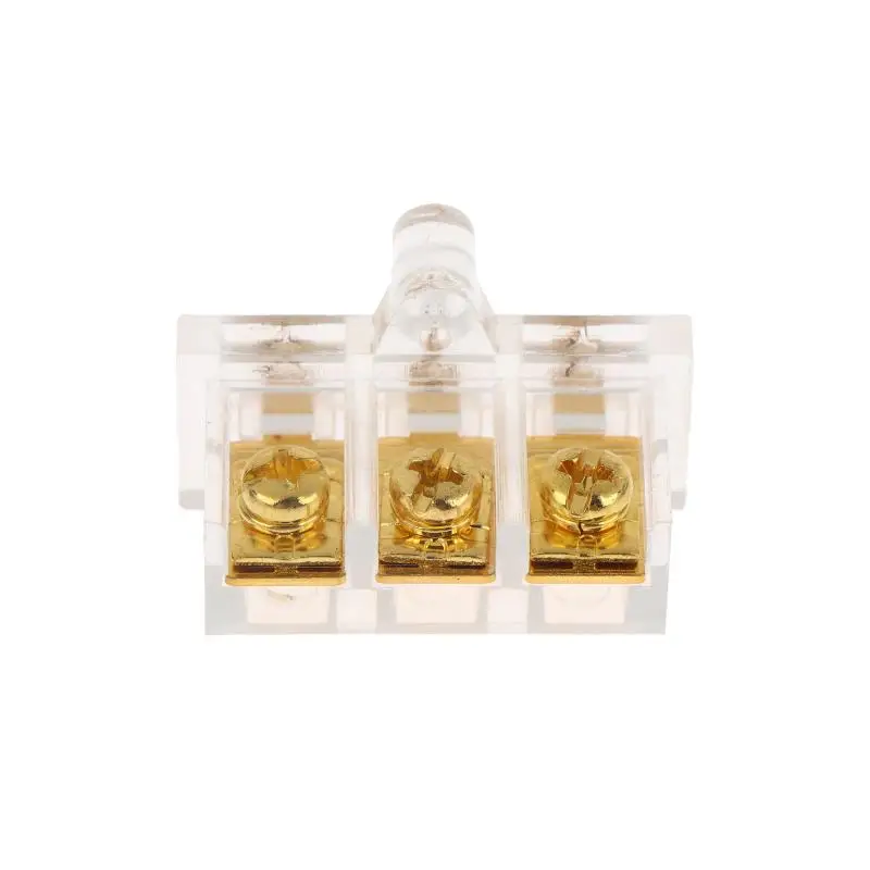 New 1/3/5PCS 3P Transparent Gold-Plated Terminal Block 3-Pole Wire Clamp Terminal Post Sunminds