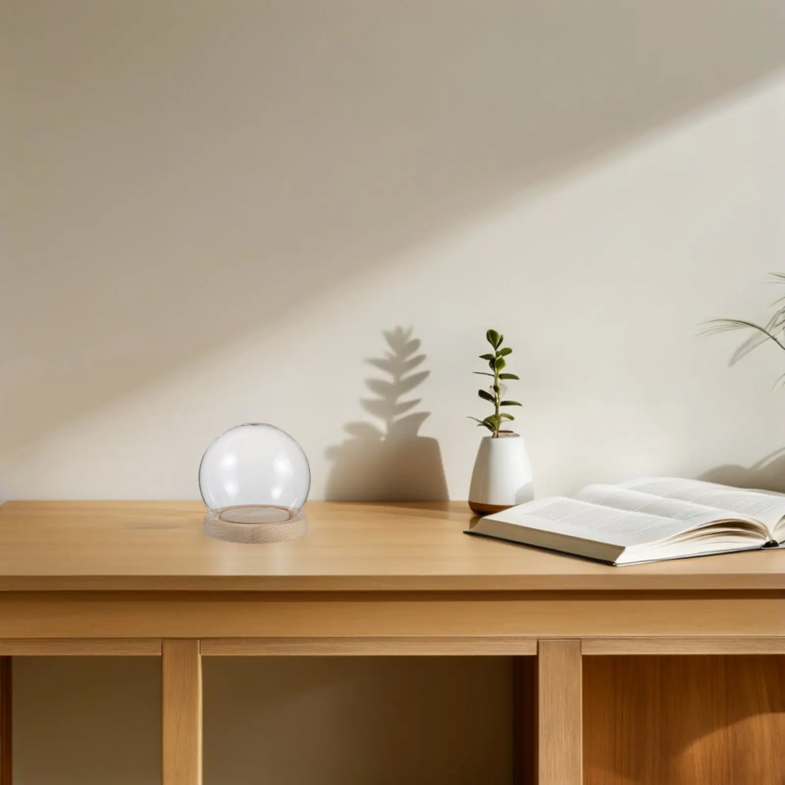 

Набор из 1 круглого стеклянного купола-колбы с прочным основанием, прозрачной пылезащитной крышкой для стабилизированных цветов, глиняных изделий и декоративных украшений