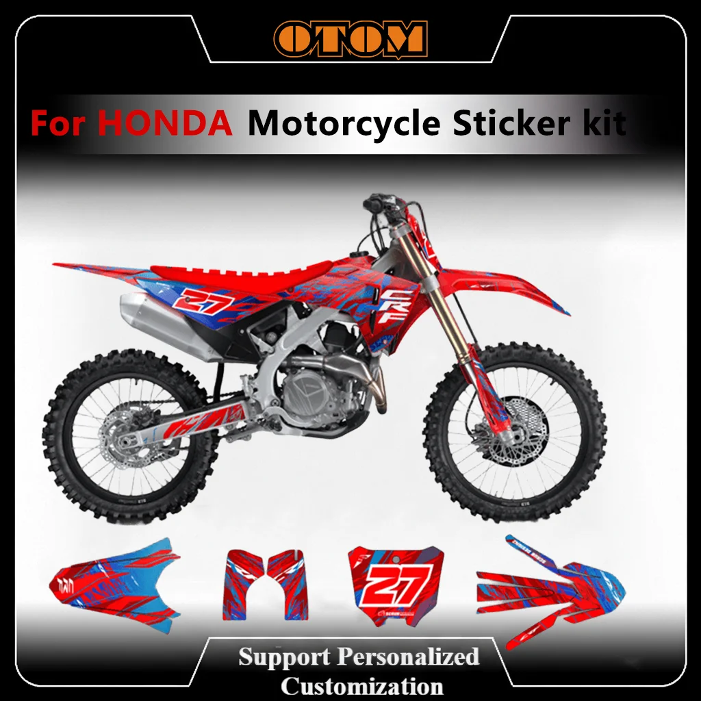 OTOM For HONDA 25-26 Motocross Customize Graphic Background Decals CRF250R CRF450R 2025 2026 Holographic Glossy Stickers Kit