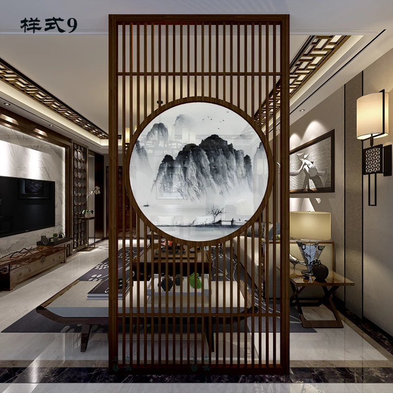 

Custom-made new Chinese-style screen partition living room solid wood grille modern simple office entrance blocking porch