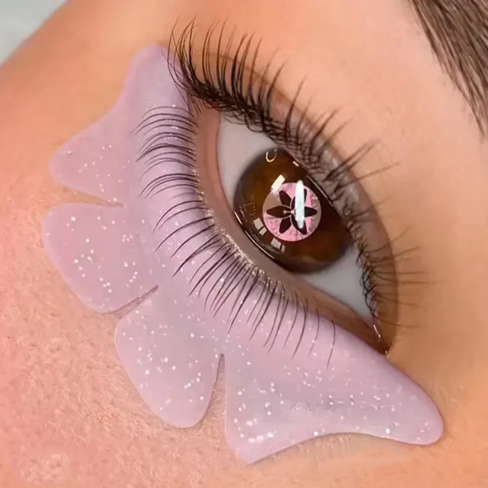 1 Pair Lash Lift Silicone Pads Reusable Under Eye Glitter Butterfly Shape Eyelash Perm Curler Applicator Makeup Accessories Tool