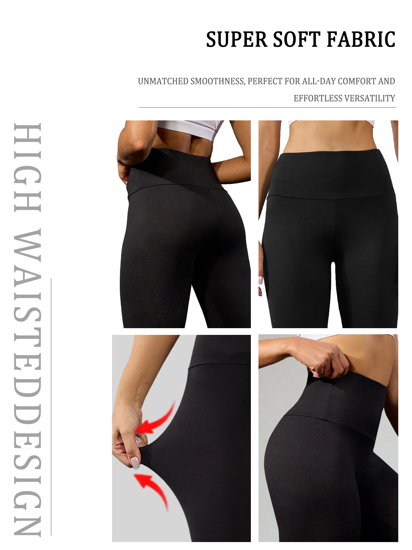 High Waisted Capri Pants for Women with Pockets Super Soft Tummy Control Workout Running Yoga Athletic Leggings