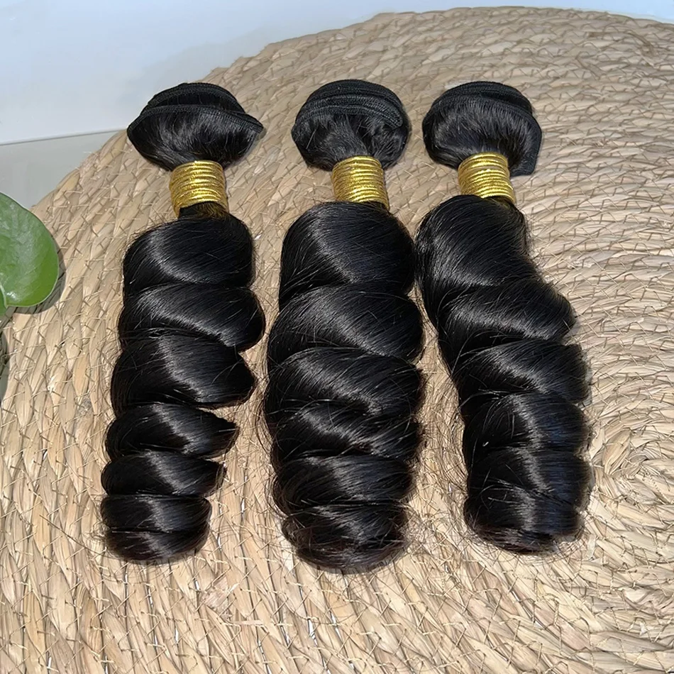 10A Grade Loose Wave Human Hair Bundles Extensions 10-30 Inch 100% Virgin Human Hair Weave Wholesale Hair For Women