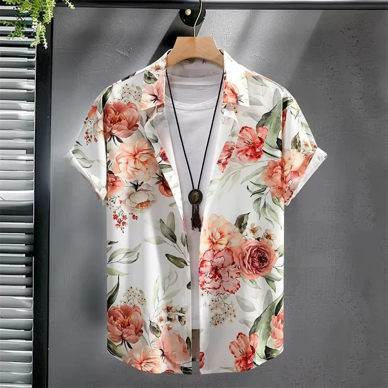 New 3D Printed Dinosaur Shirt Men's Graffiti Graphic Fashion Hawaiian T-shirt Top Summer Outdoor Travel Short-sleeved