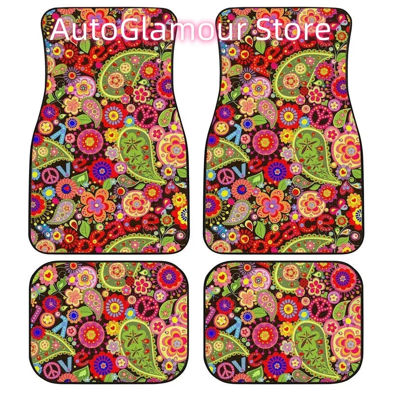 Love Peace Car Floor Mats Custom Beautiful Idea Accessories For Car 4PCs Pack