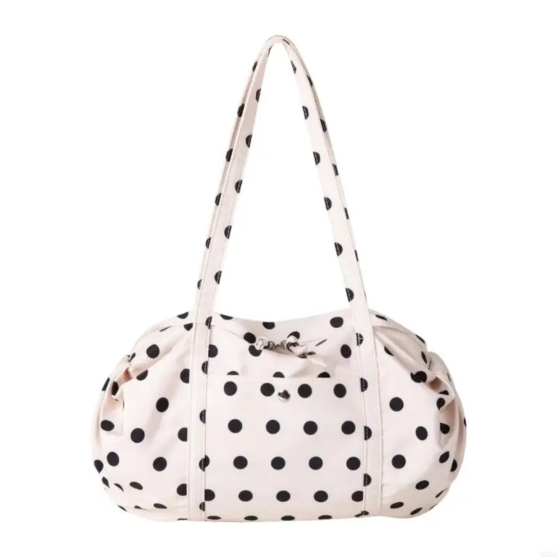 2026 New Elegant Wear Resistant Nylon Purse Trendy Dot Print Spacious Shoulder Bag For Office Daily
