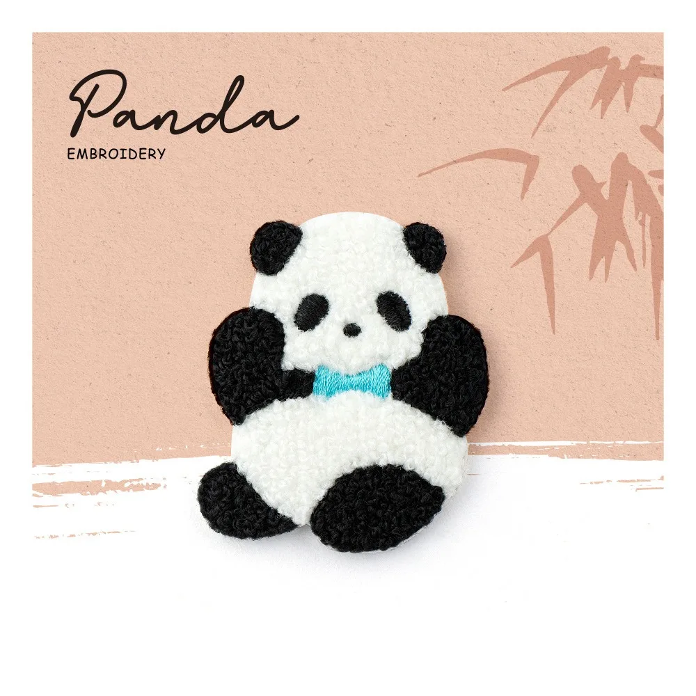 

Fashion Exquisite Embroidery Panda Pin Cute Kawaii Panda Brooch Breastpin Cartoon Cloth Badge Clothing Accessory