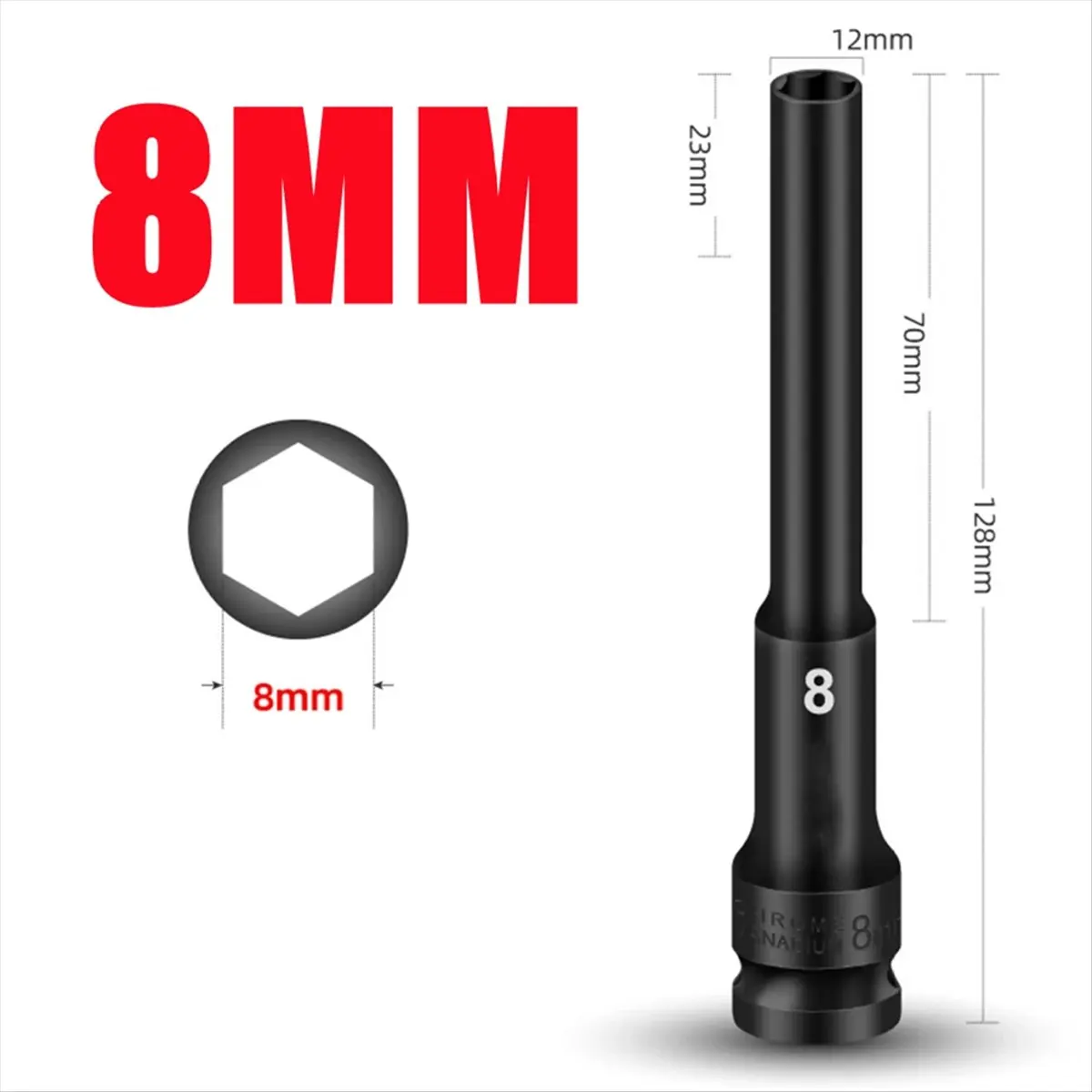 AA19 3PCS 1/2 Drive Hex Socket Head Impact Wrench 8/10/12mm Adapter Spanner Converter Square Hole for Pneumatic Air Tool