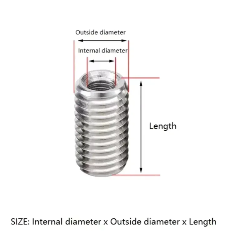 M2 M3 M4 M5 M6 M8 304 Stainless Steel Inside Outside Thread Adapter Screw Nuts Thread Conversion Socket Screw Nut