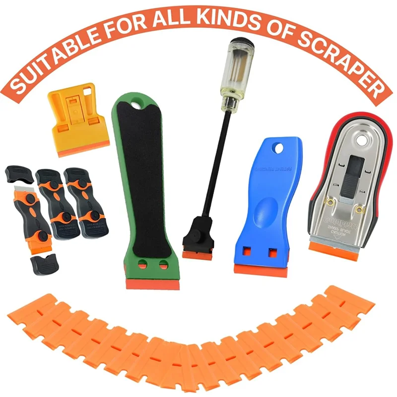 

Classic-500 Pcs Plastic Razors Blades, Double Edged Scraper Blades, Plastic Knife Blades Replacement Suit For Cleaning Glass