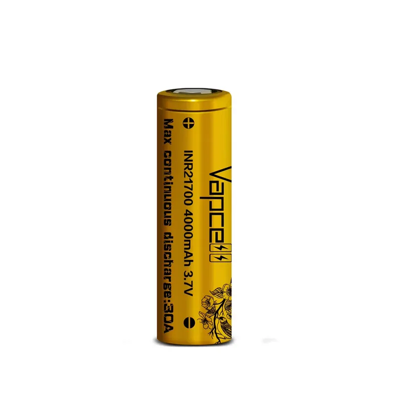 Vapcell-充電式リチウム電池21700,4000mah,30a,3.7v,inr21700,ゴールド,家電,オリジナル