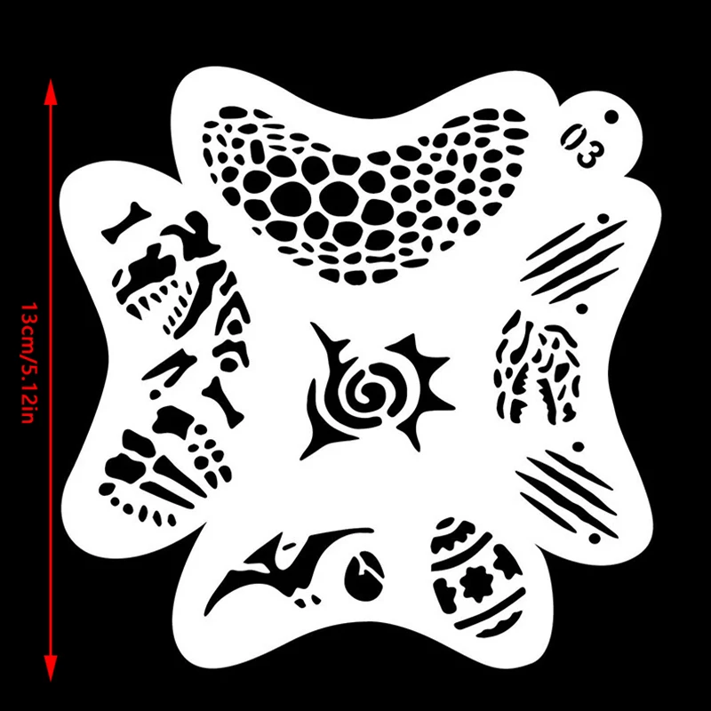 10/1 pz stencil per il viso modello di vernice per il corpo pittura a spruzzo modello fai da te per bambini festa di compleanno modelli di pittura riutilizzabili