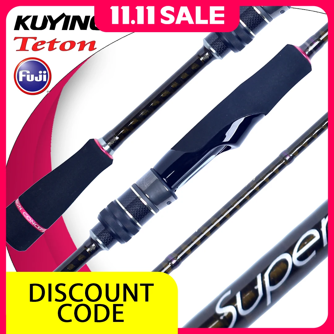 

KUYING SUPERLITE Fishing Rod Lure Pole Casting Spinning Fuji Parts TOray X Carbon Graft Solid Tubular Tip Bottom Water Shore