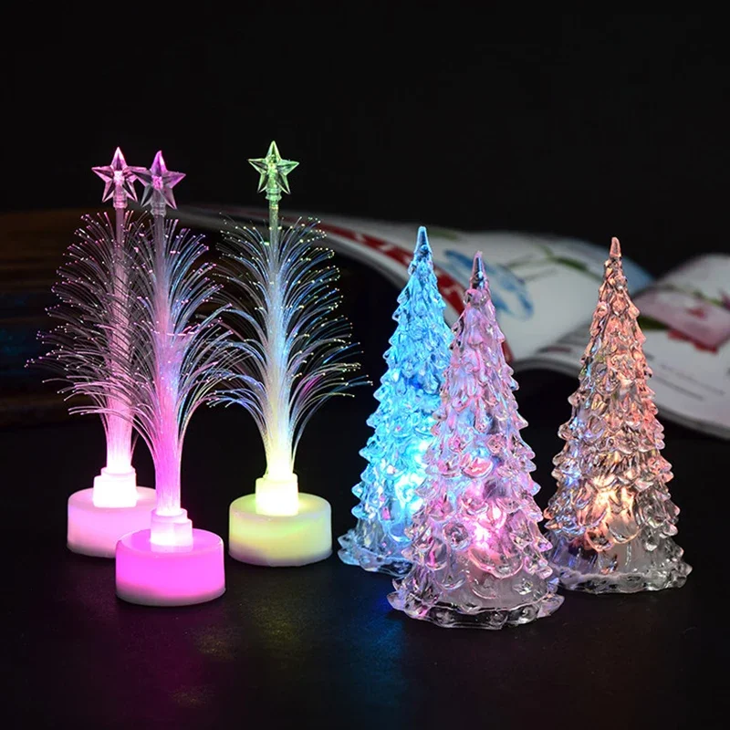 Acrylic LED Night Light Christmas Decorations Colorful Christmas Tree Lights Wedding Party Christmas New Year Childrens Gift