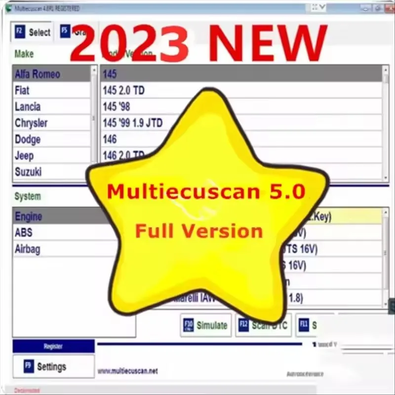 

New multiecuscan fiat original software 2023 Multiecuscan V5.0 For Fiat/Chrysler/Dodge/Jeep/Suzuki Scanner Software V4.8 Work
