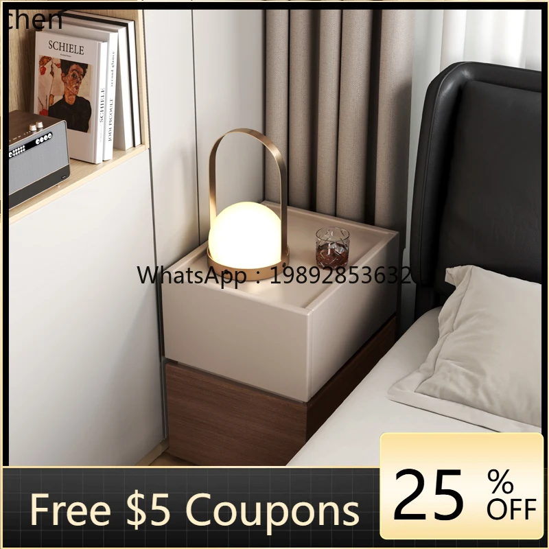 

bedroom very narrow solid wood bedside locker, crack bedside gap storage cabinet