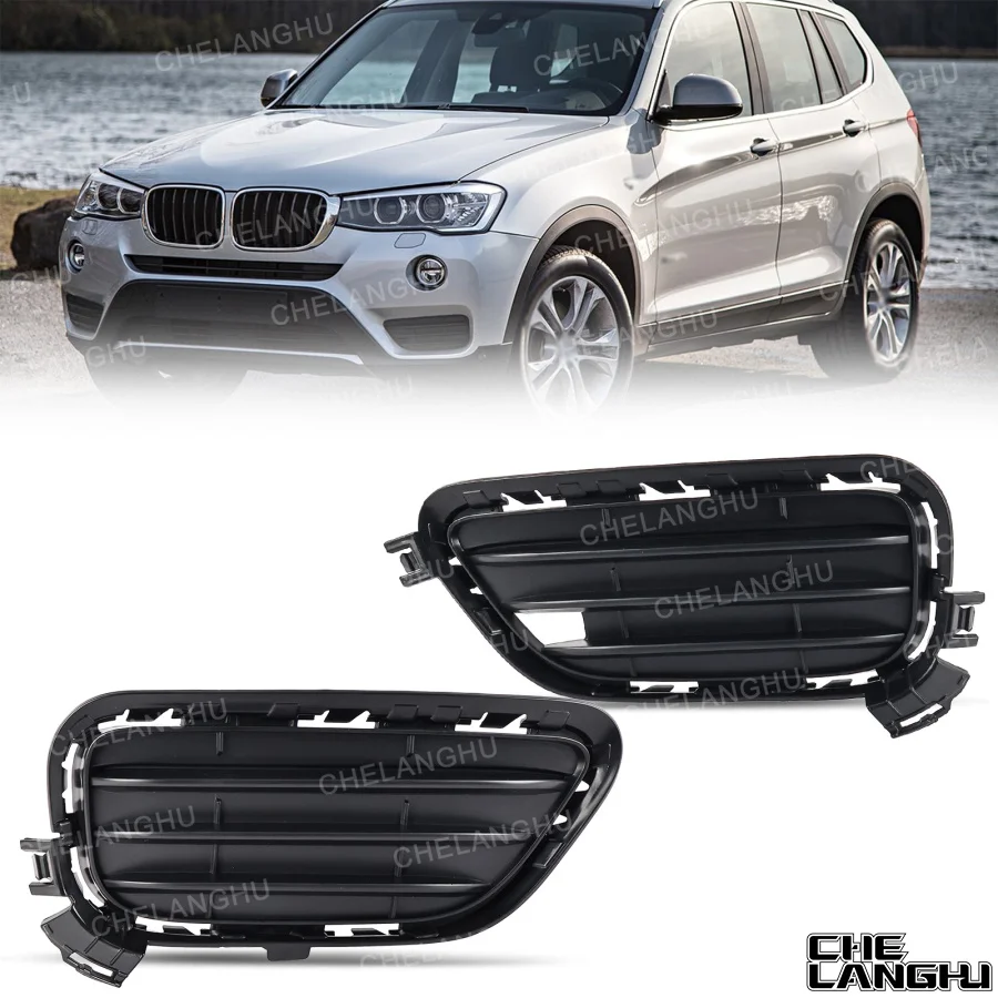 

For BMW X3 F25 2015 2016 2017 Car accessories 51117338513 51117338514 Front Fog Lights Lamp Grille Cover Without holes