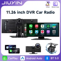 Reproductor de vídeo Multimedia con pantalla táctil IPS de 11,26 pulgadas, portátil, 4K, DVR, inalámbrico, CarPlay, Android, Auto, grabadora de conducción de doble lente