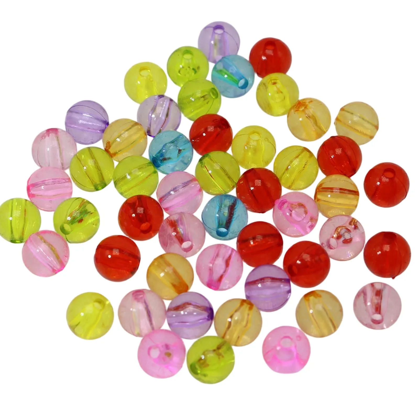 Craft DIY Mixed Colour Transparent Acrylic Round Beads Smooth Ball Spacer 6-12mm