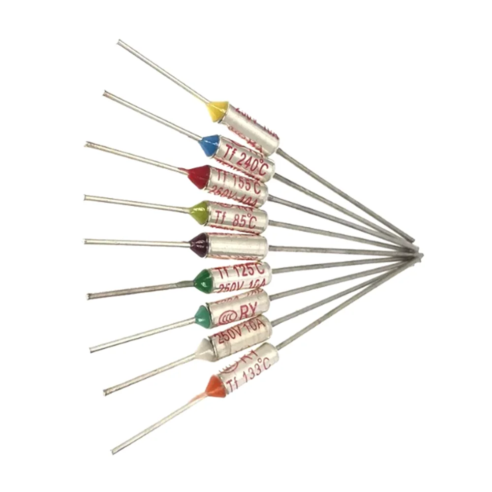 10PCS TF Thermal Fuse RY 10A 250V Temperature 72C 77C 98C 110C 133C 135C 142C 157C 162C 170C 185C 192C 216C 227C 300C