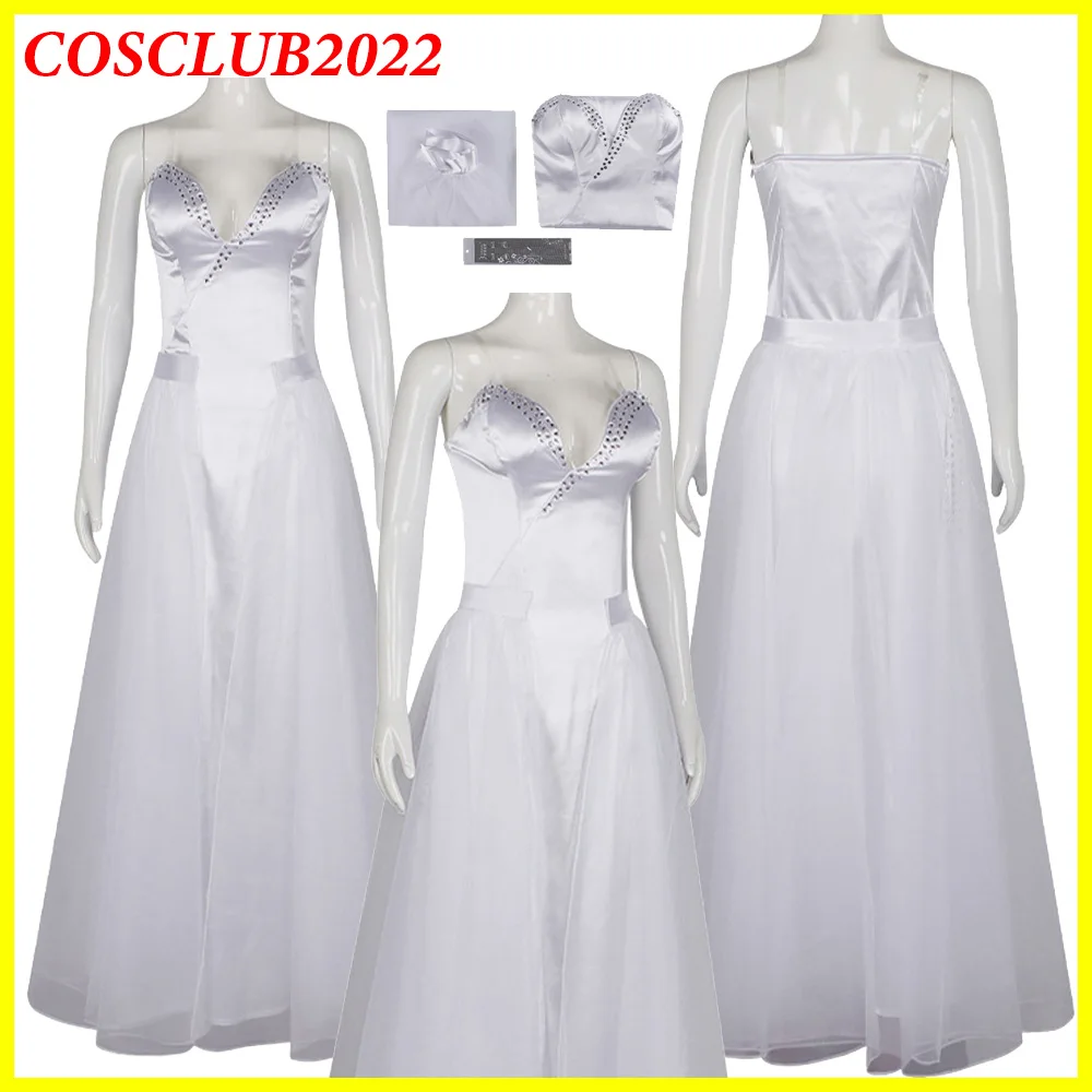 

Glinda Cosplay Costume Movie Wicked Roleplay White Dress Women Adult Clothing Outfits Halloween Carnival Party Disguise Suit
