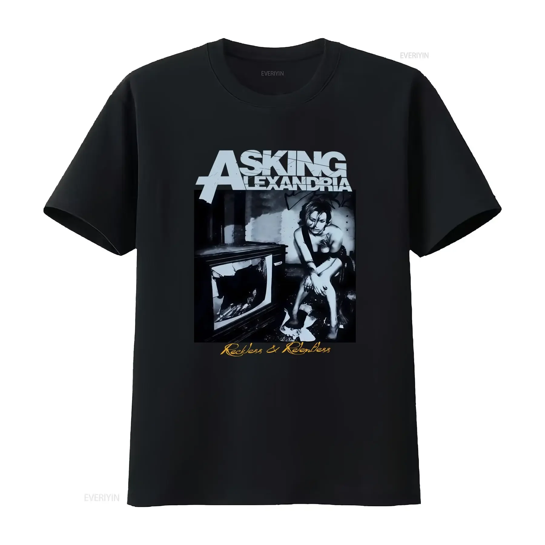 ASKING ALEXANDRIA RECKLESS AND RELENTLESS T Shirt for Men in Black Sizes S 2345XL vintage Washed graphic designer clothes
