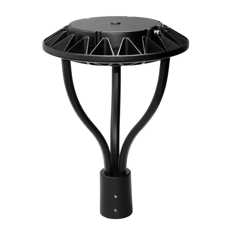 100W LED Post Top Light 5000K Round Garden Pole Lamp Outdoor Street Lighting Fixture for Park Roadway Area Illumination High